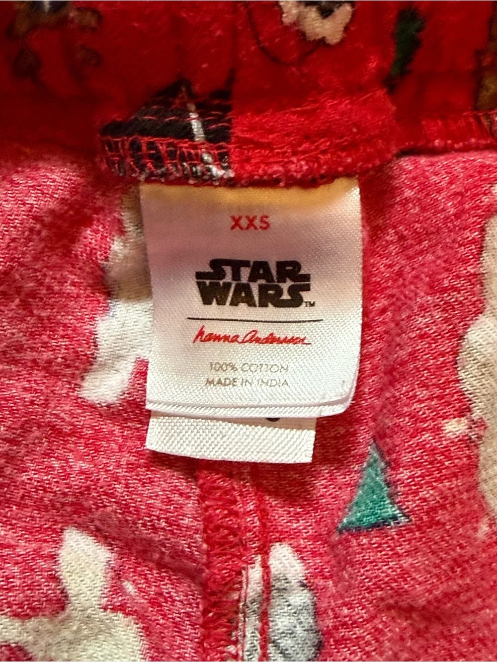 Hanna Andersson Adult Star Wars Holiday Flannel Pajama Set Red XXS Pants & Shirt